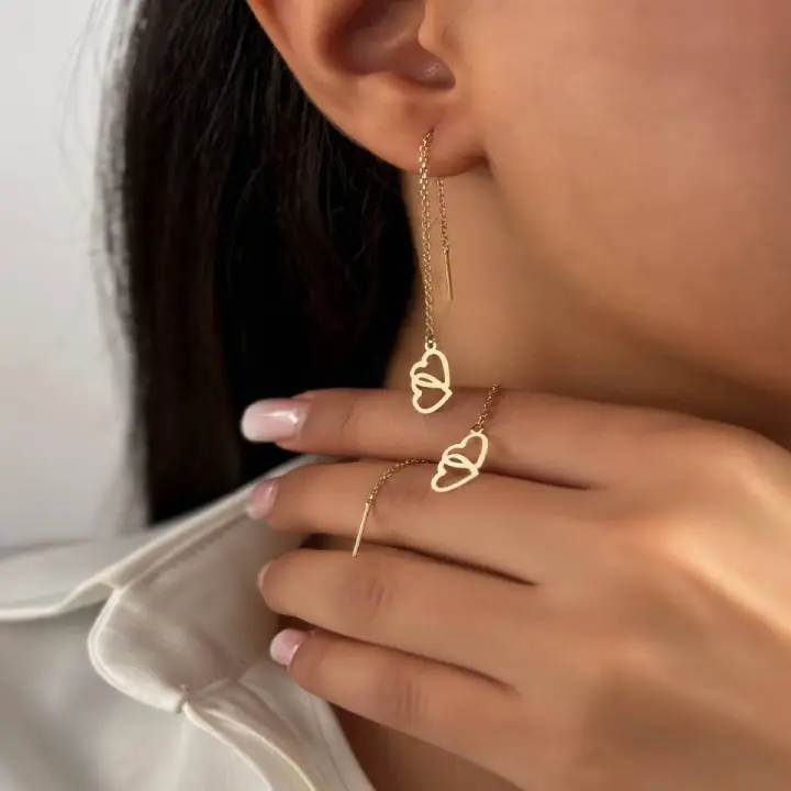 گوشواره بخیه قلب earring-heart-thread
